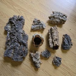 9 New Terrarium Vivarium Cork Bark Wood Pieces