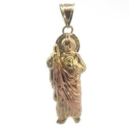 10k Two Toned Rose Yellow Gold Saint Jude Pendant Necklace GP3106910