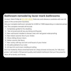 Lazer Mark Bathroom Remodel (contact info removed)