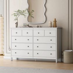 Akaber White Drawer Dresser. Delivery Available For An Extra Fee