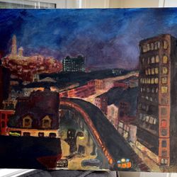 Oil Rendition Of John Sloan’s ‘The City From Greenwich’