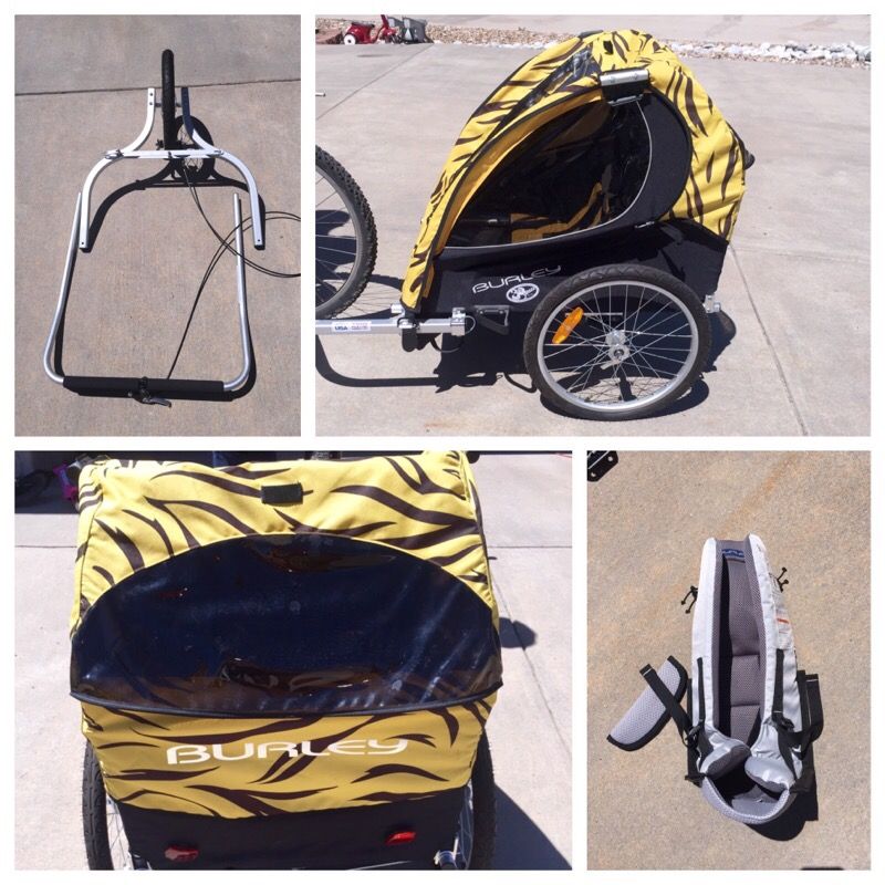 Burley Tiger D'lite double bike trailer plus extras