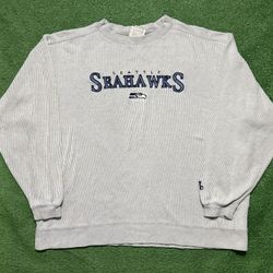 Vintage Y2K Seattle Seahawks Striped Crewneck XX-large