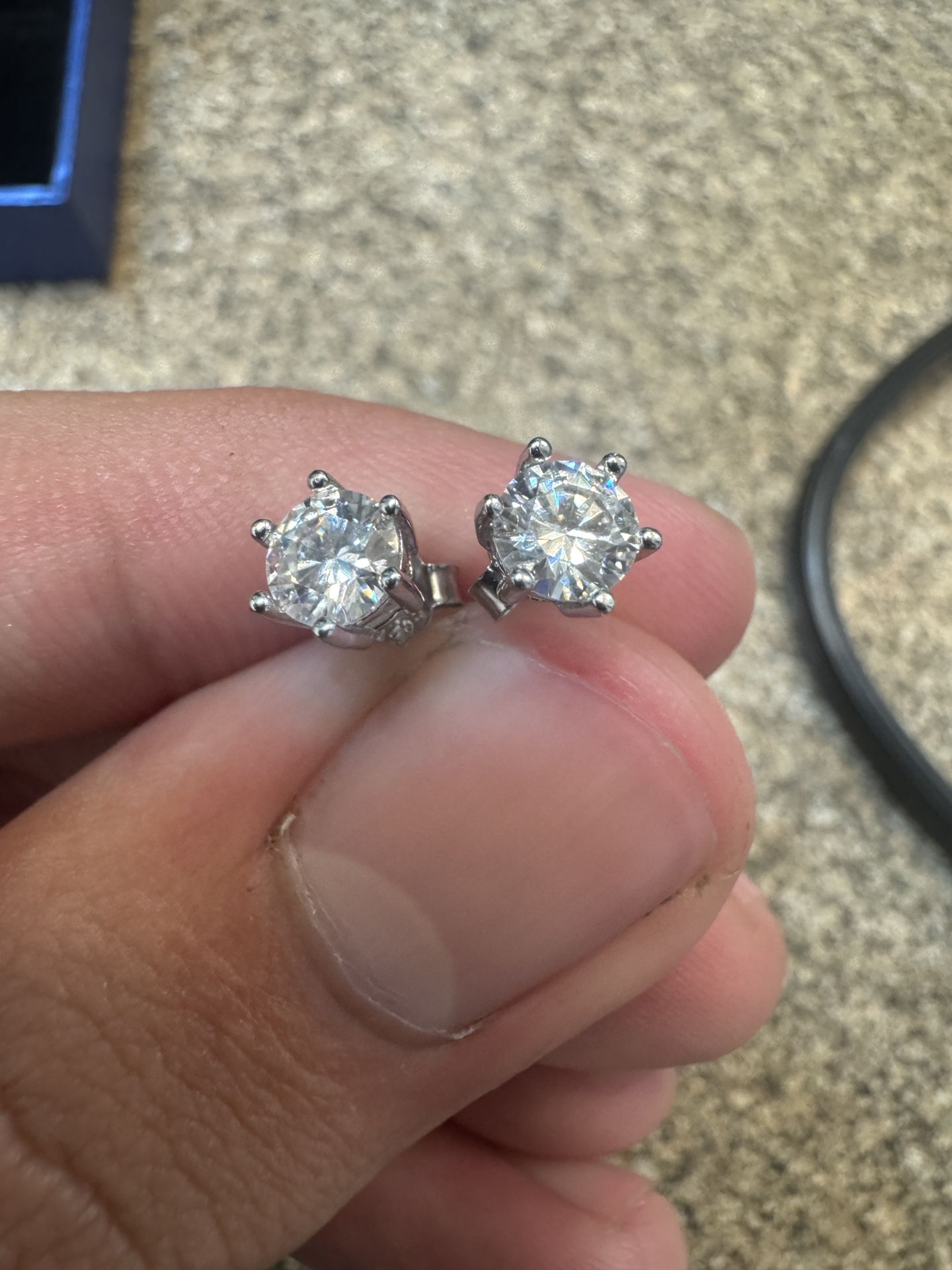 0.5 Carat Moissanite Stud Earrings – Sterling Silver, Brilliant Round Cut