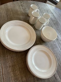 Kate Spade Lennox Charlotte Street East Grey Dinnerware Set For 4
