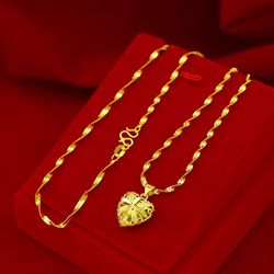 24K Gold Plated Chain Necklaces For Women 2mm Twisted Chain Necklace 18inch
