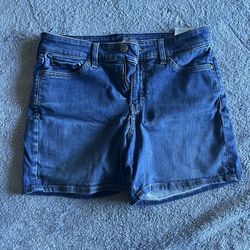 Blue denim shorts