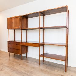Vintage Danish Modern Freestanding Modular Wall Unit by Kopenhavn