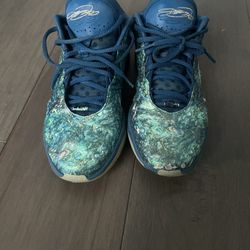 MENS NIKE LEBRON XXI "ABALONE" - INDUSTRIAL BLUE/METALLIC SILVER Size 10