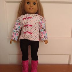 American Girl Doll 2014 Pa-11392 (HK) Brown Eyes Blonde Hair 18"