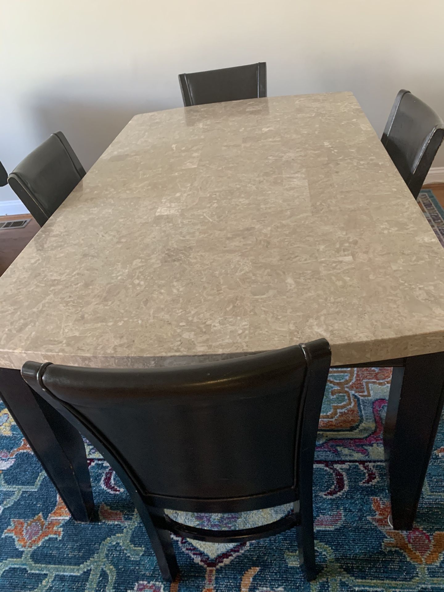 Dining table marble including for chair