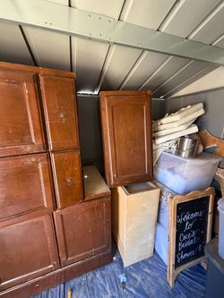 Used Wood Kitchen Cabinets Set