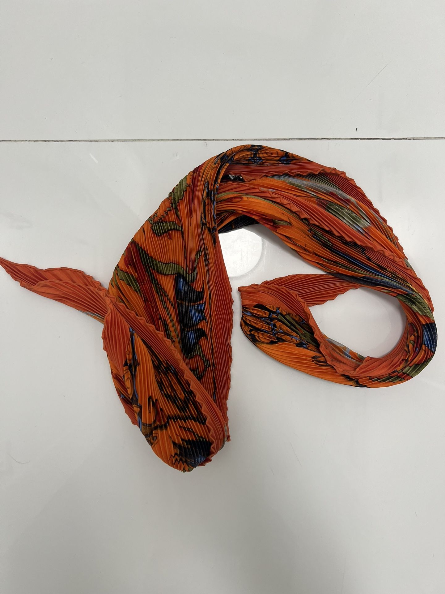 HERMES ORANGE PLEATED BANDANA SHAW,All Products : American Fashion Style Bags On Sale