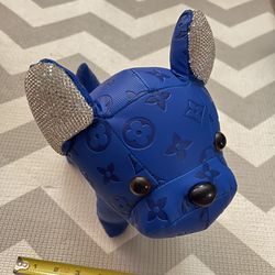 Leather Plush Dog -Blue