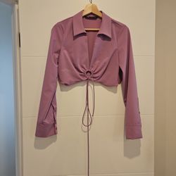 Zara Crop Top Shirt Lila