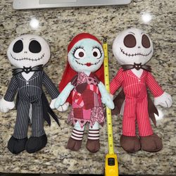 Disney Nightmare Before Christmas 3 Piece Jack  Black And Red And Sally Box A