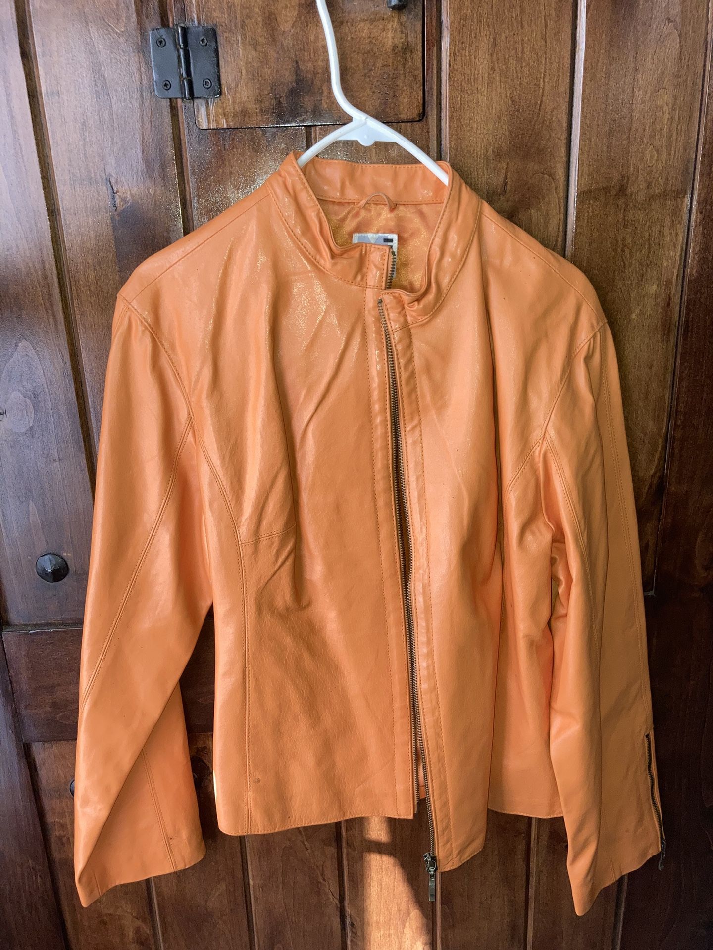 Orange Leather Jacket