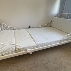 Kids IKEA Minnan Bed frame, Mattresses, Wood Bars