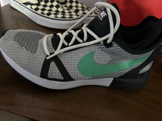 Black And White & Green Nike Running Shoe 