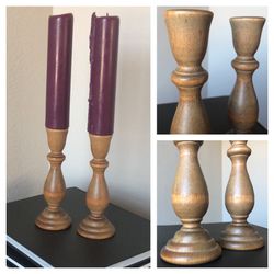 Wooden Candle Holders
