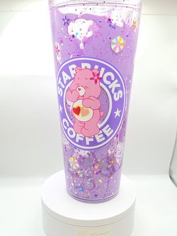 Care bears 240z Lava Drip Snowglobe Tumbler Starbucks Style Cup Libby