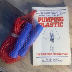 Vtg Klutz Pumping Plastic Jump Rope Fitness Plan Book John Cassidy 1983 w/ Rope