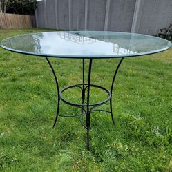 Round Glass Table - Wrought Iron 