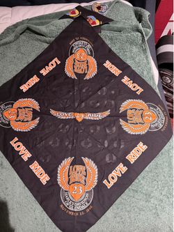 Harley-Davidson of Glendale Ca 23rd Love Ride Bandanna, Pin and Patch 2006Harley