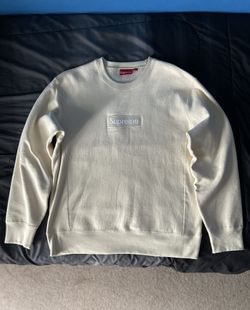 Supreme FW18 Box Logo Natural Cream Crewneck