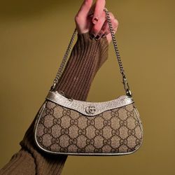 Gucci Ophidia GG Shoulder Bag Mini Brown Canvas/Leather
