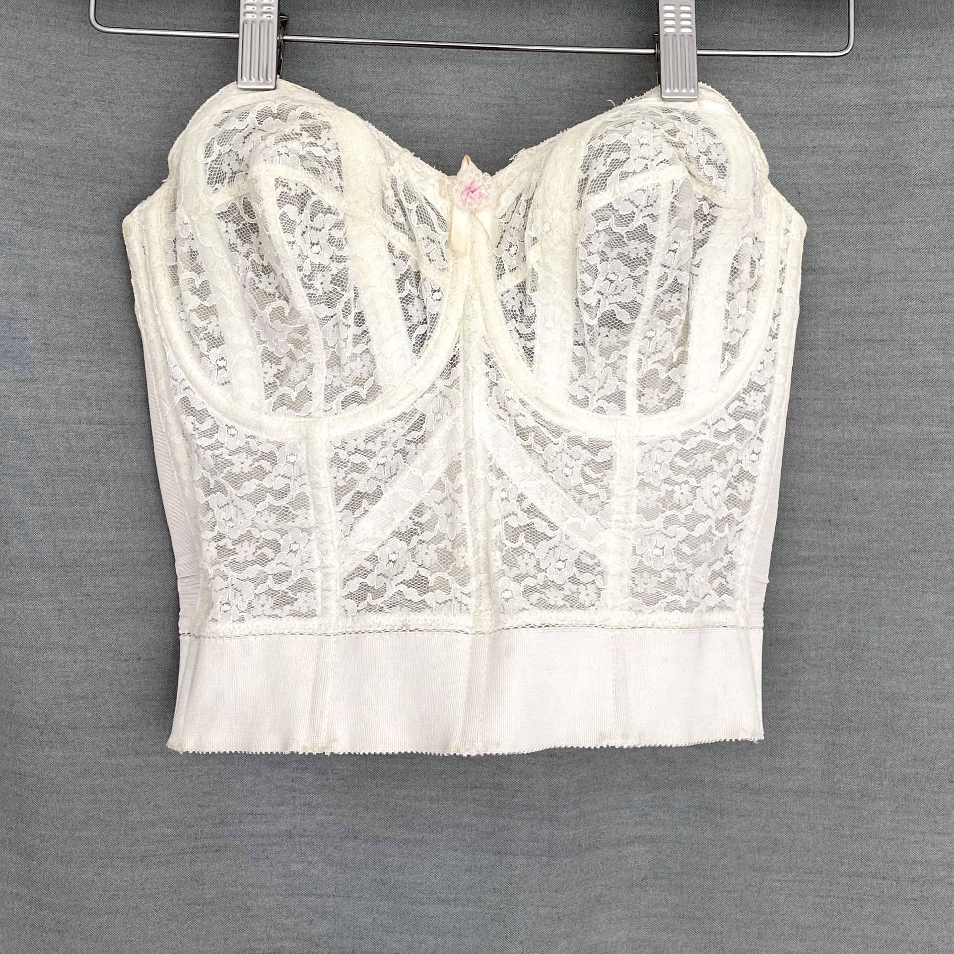 Vintage 50’s 60’s Surprise Bra Made in USA Brookyn New York Lace Corset Bustier