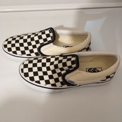 Brand New Boys White With Black Checkers Vans