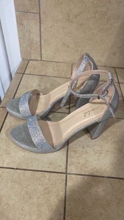Sparkly silver 4inch heel