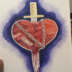 Hand drawn in color pencil