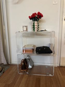Clear bookshelf