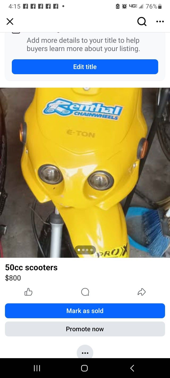Eton BEAMER/ Ice Bear 50cc Scooters.