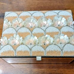  Beaded And Mirrored Trinket Box