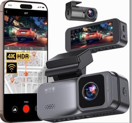 KooBaCar D17 4K Front & 1080p Rear Dash Cam – WiFi, GPS, Night Vision