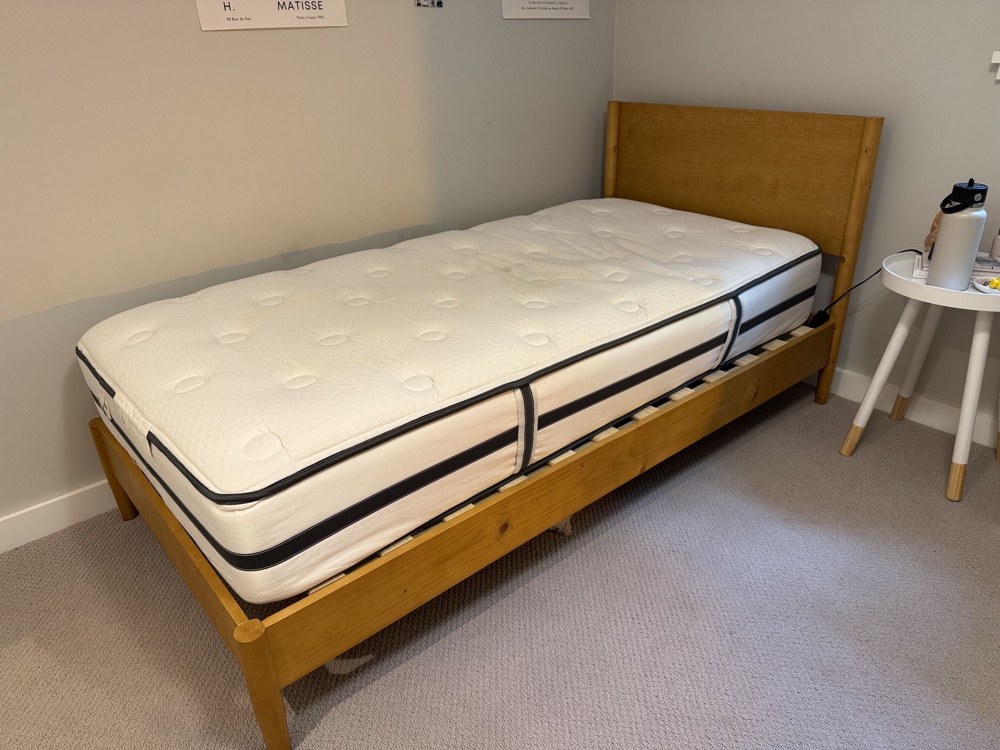 Mid-Century Twin Bed frame and Beatyrest Mattress