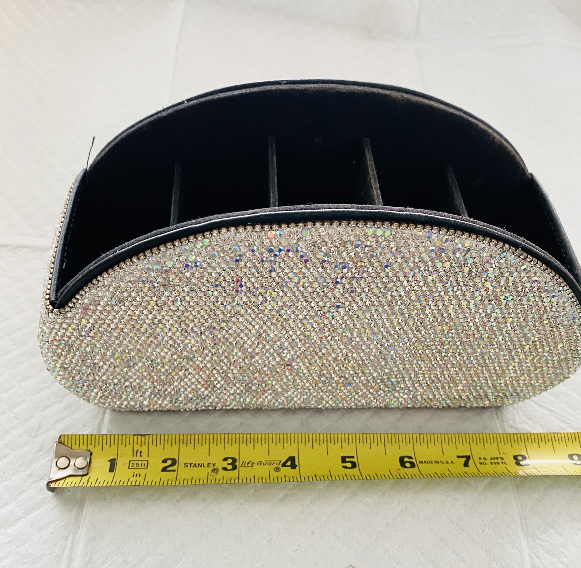 Silver Bedazzled Make Up Brush Holder
