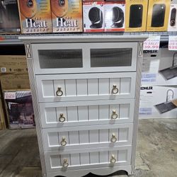 Transform Your Space with Style! Check out this gorgeous White Tall Dresser/ Chest of Drawers!