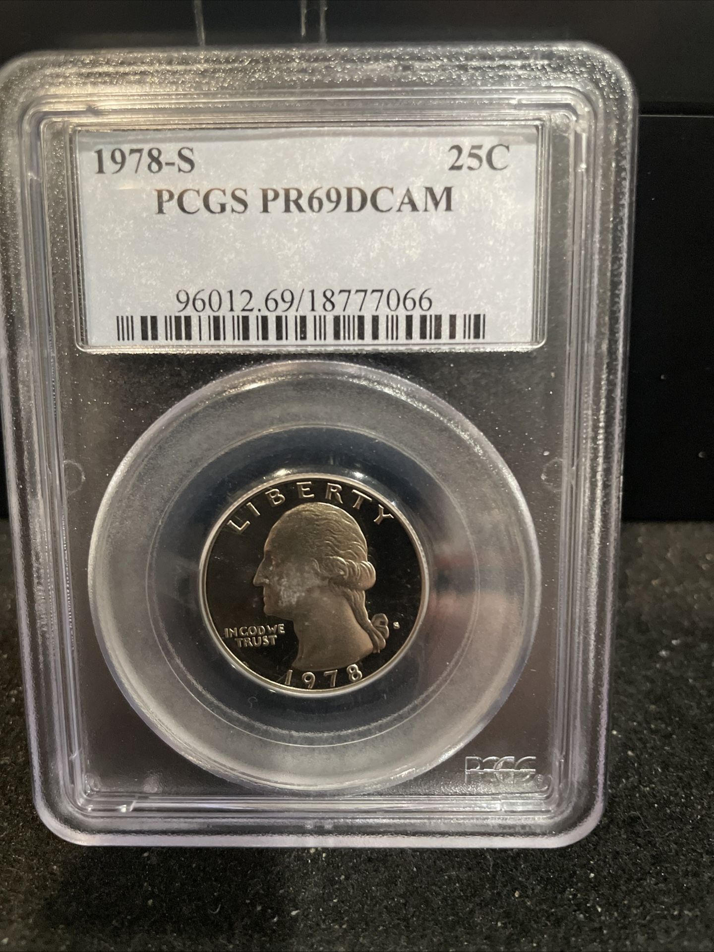 1978 S Gem Proof Washington Quarter Graded At PR69 By PCGS C-17