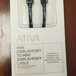 Ativa Mini DisplayPort to Mini DisplayPort Cable, 6’, Black