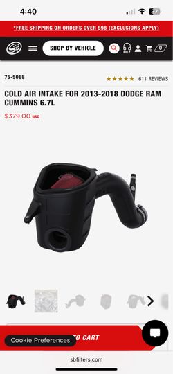 COLD AIR INTAKE FOR 2013-2018 DODGE RAM CUMMINS 6.7L