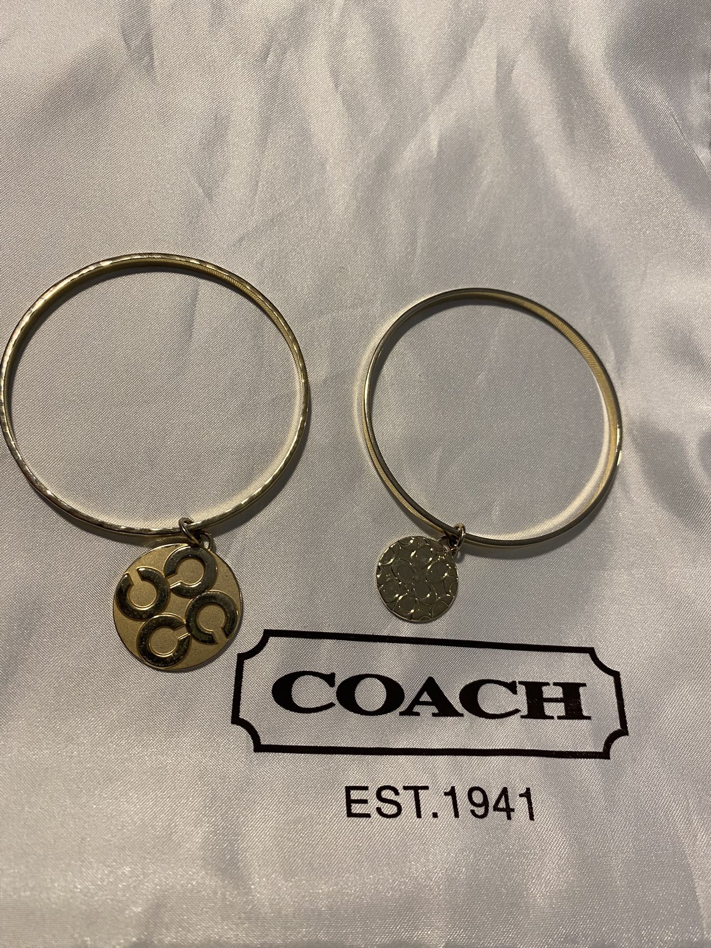 Coach bangle bracelet with charm