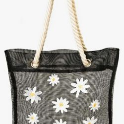 Girls Daisy Mesh Tote Bag 