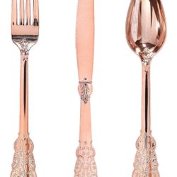 Rose Gold Plastic Silverware