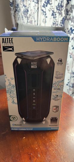 Altec Lansing HydraBoom Everythingproof Wireless Speaker, Multicolor LED Lights, Built-in Qi Wireless Charging