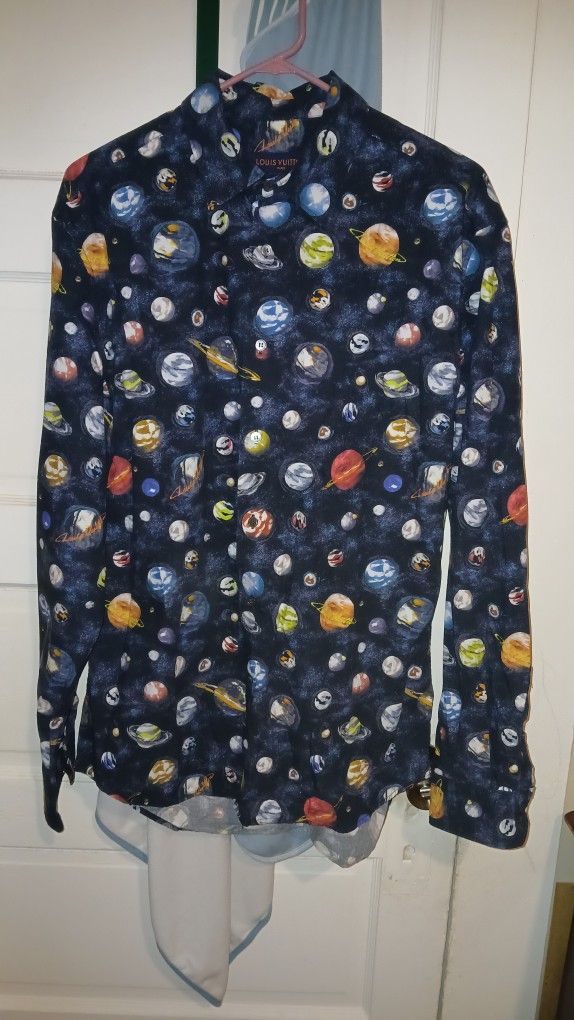 Authentic Luis Vuitton Planet Men's Button Down Shirt