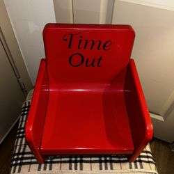 1950s Antique Child “Time Out” Metal Chair